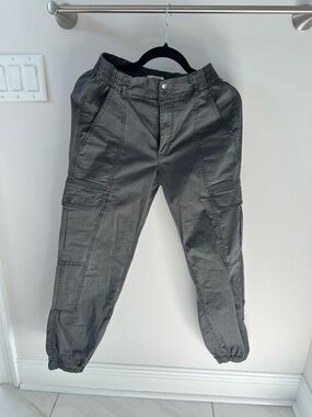 Women’s Gray Cargo Jogger Pants - Elastic Waist & Cuffs